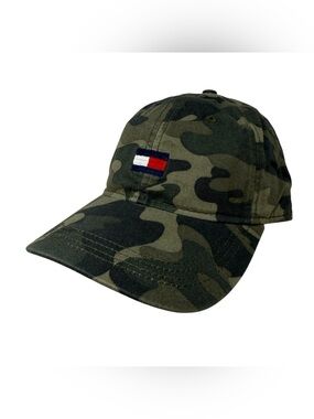 Tommy Hilfiger Men's Logo Baseball Trucker Cap Hat Green Camo Adjustable  NWT